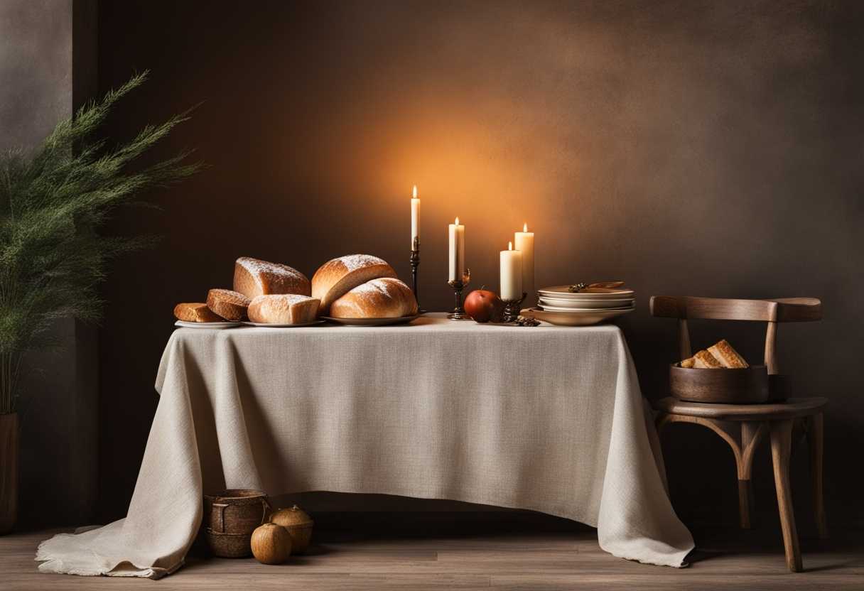 Rustic-table-adorned-with-bread-wine-warm-light-embodying-simple-elegance-and-warm-hospitality_rokd