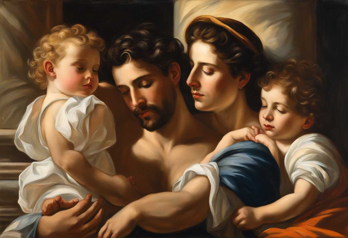 Father-and-children-basking-in-sunlight-sharing-a-tender-embrace-exuding-joy-trust-and-security_bhbi