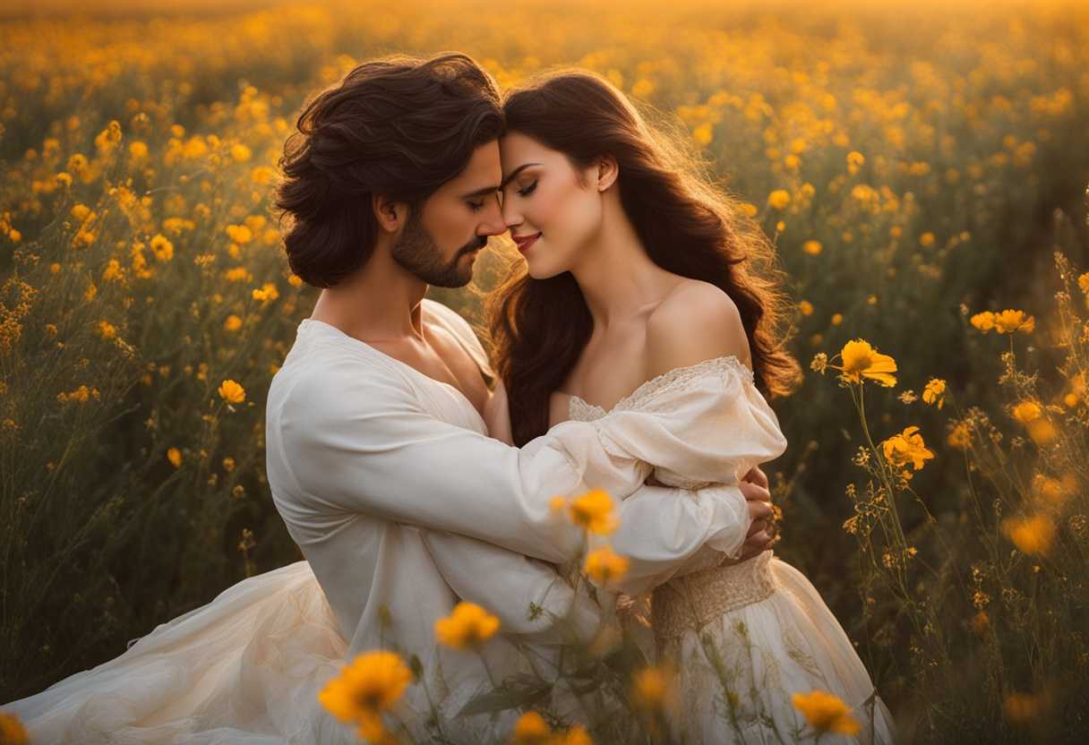 Couple-embraces-in-sunlit-wildflower-field-golden-glow-gentle-breeze-timeless-romance_zbvo