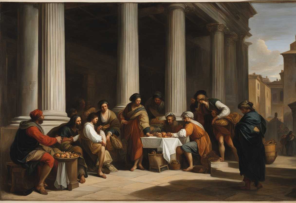 A-wealthy-individual-humbly-offers-food-and-clothing-to-a-homeless-family-with-sincerity_pgds