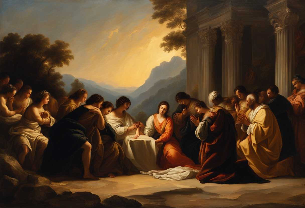 A-group-of-diverse-individuals-united-in-prayer-surrounded-by-golden-light-and-rugged-beauty_shop