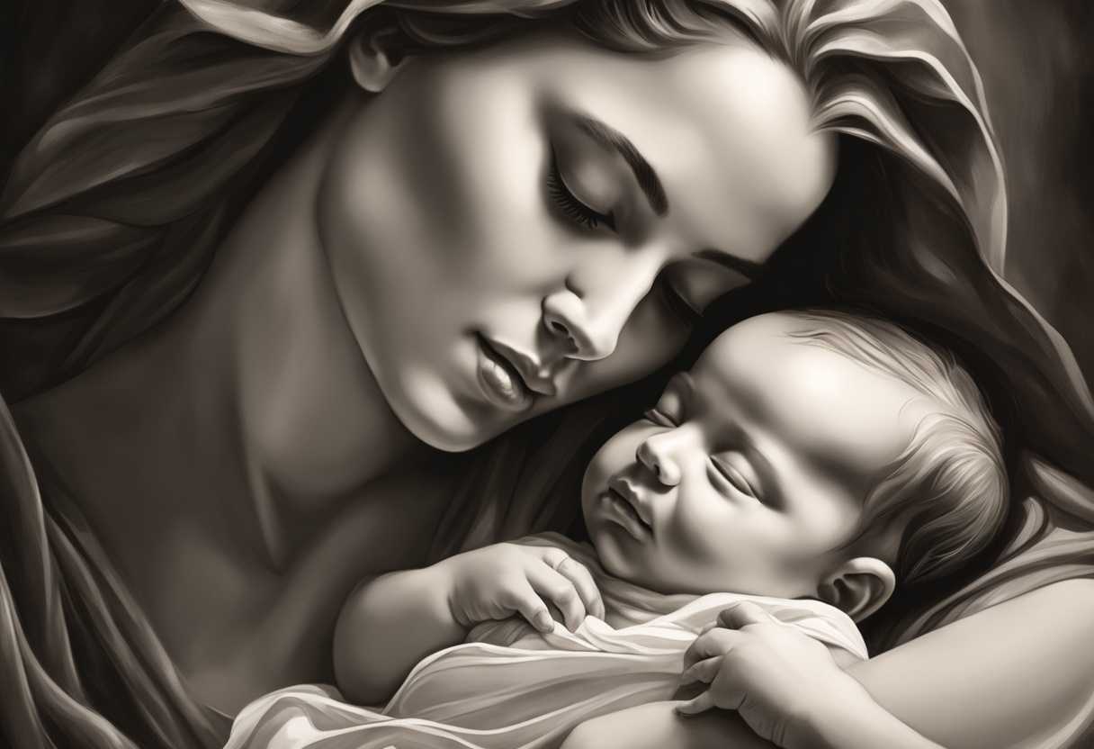 A-mother-gazes-lovingly-at-her-newborn-baby-in-a-timeless-intimate-moment_lcdy