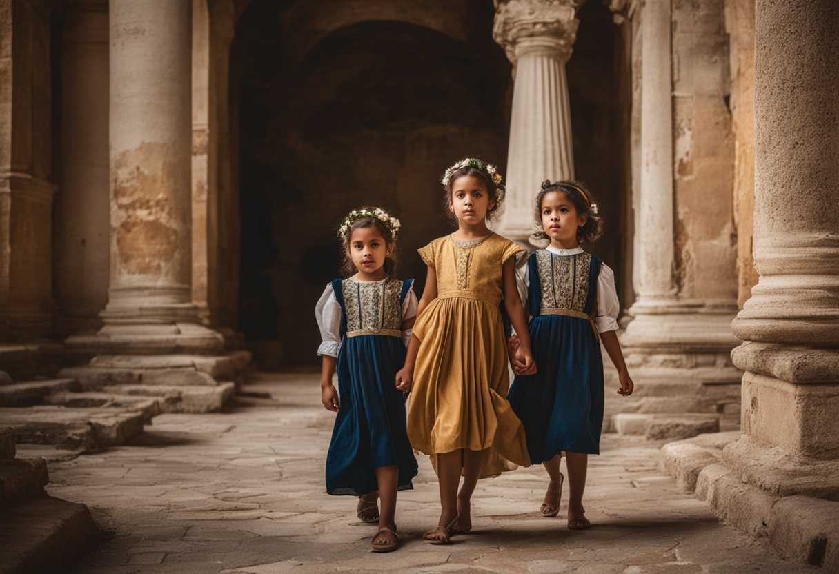 Children-in-traditional-attire-playing-amidst-ancient-ruins-embodying-strength-and-beauty-of-herit_avne