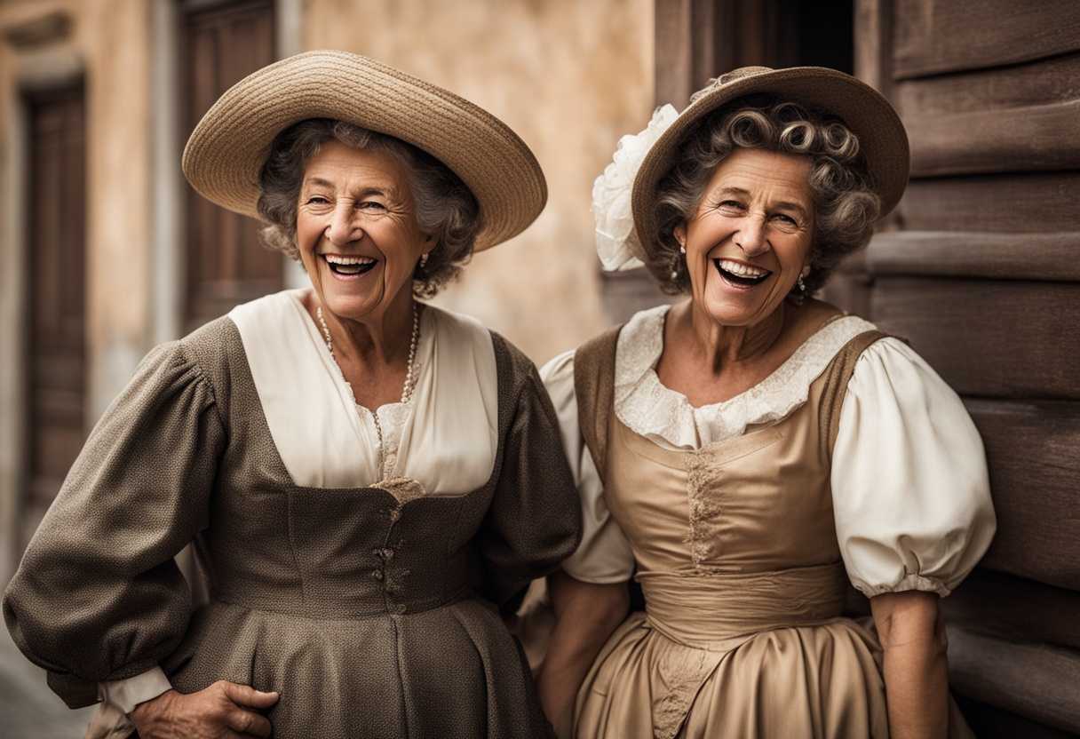 Neighbors-sharing-a-laugh-forming-a-genuine-bond-in-a-heartwarming-timeless-photograph_tmvc