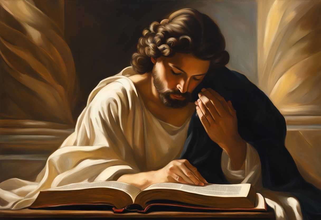 Serene-figure-in-prayer-bathed-in-warm-light-with-open-Bible-embodying-spiritual-devotion_yizb