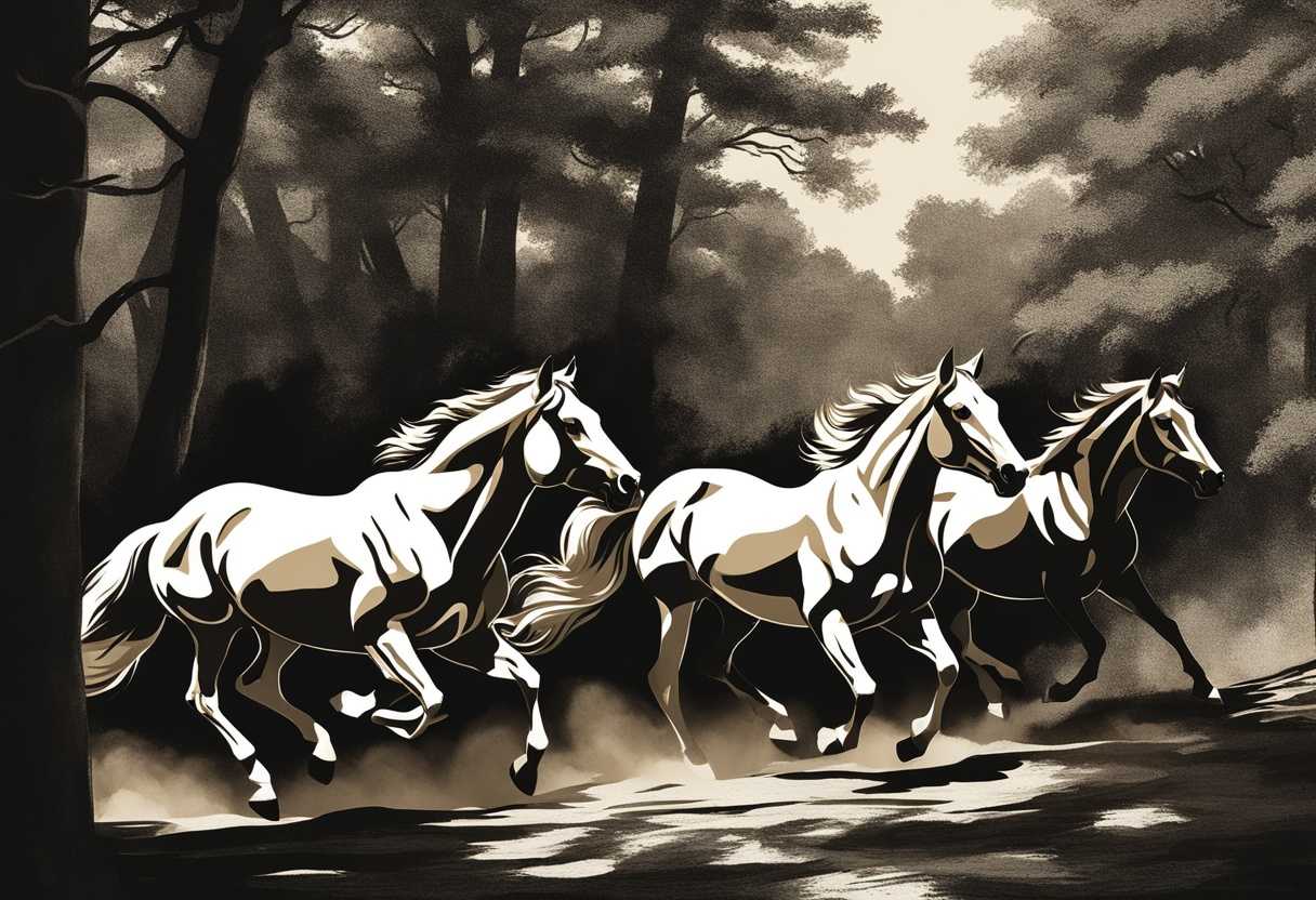 A-herd-of-wild-stallions-galloping-through-a-sunlit-forest-their-powerful-silhouettes-commanding-re_bxkl