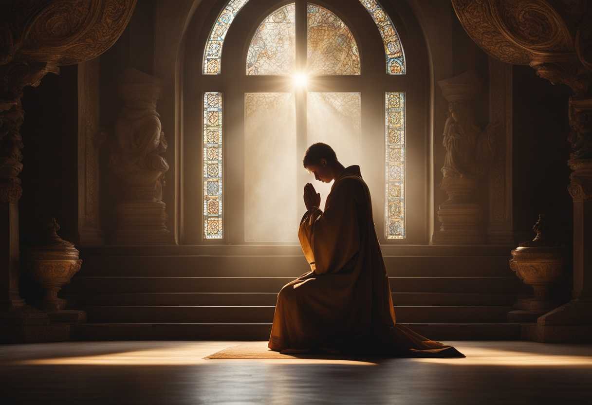 A-person-peacefully-praying-in-soft-light-surrounded-by-a-religious-symbol-exuding-tranquility_rokp