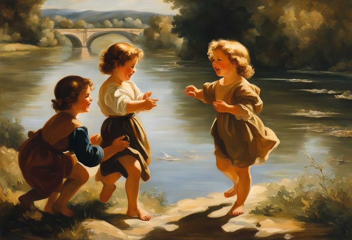 Children-laughing-and-playing-by-a-sunlit-river-embodying-innocence-joy-and-carefree-happiness_pncp