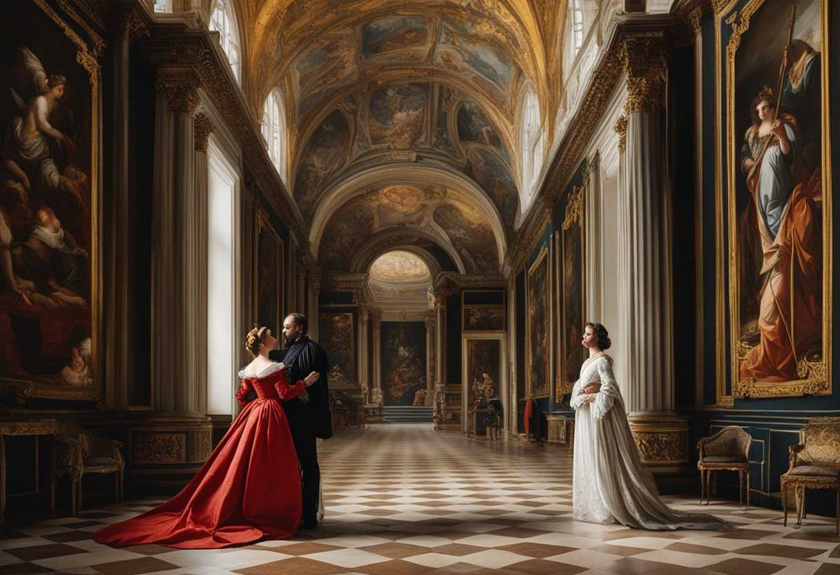 A-king-and-a-woman-in-a-grand-hall-exchanging-a-longing-gaze-and-elegant-bow_pseg