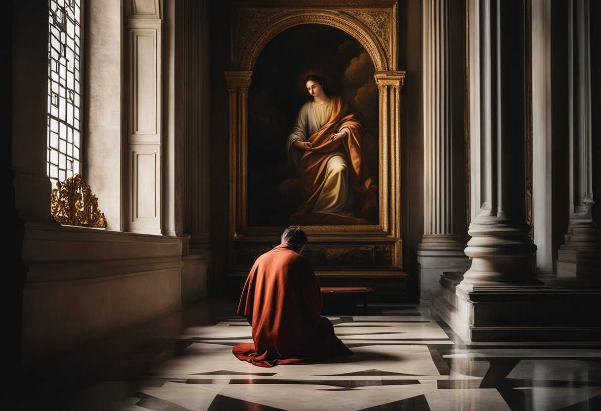 A-person-peacefully-praying-beside-a-religious-symbol-bathed-in-serene-natural-light_tded