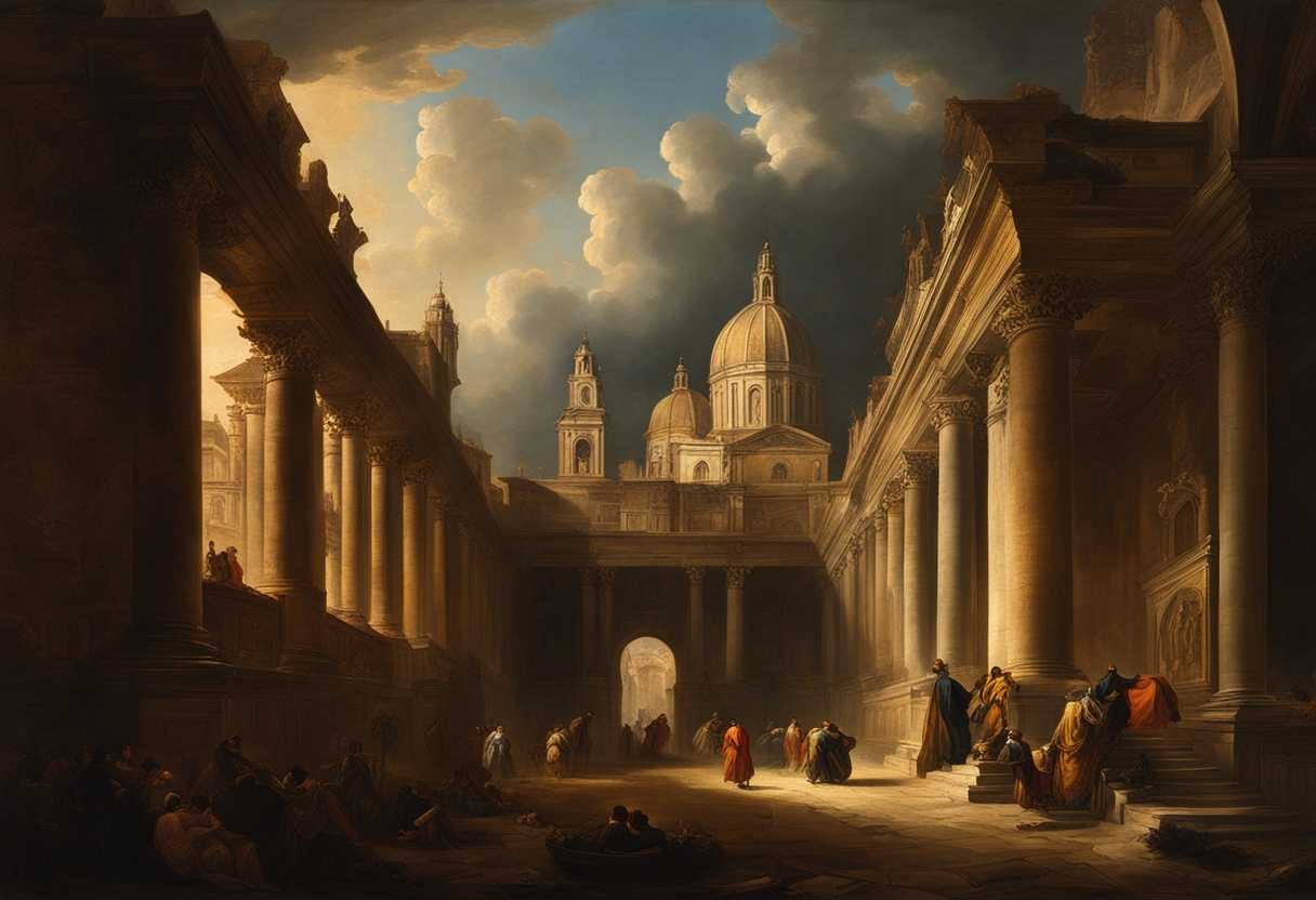 A-mysterious-city-with-towering-walls-and-strong-defenses-bathed-in-dramatic-lighting_wkbc