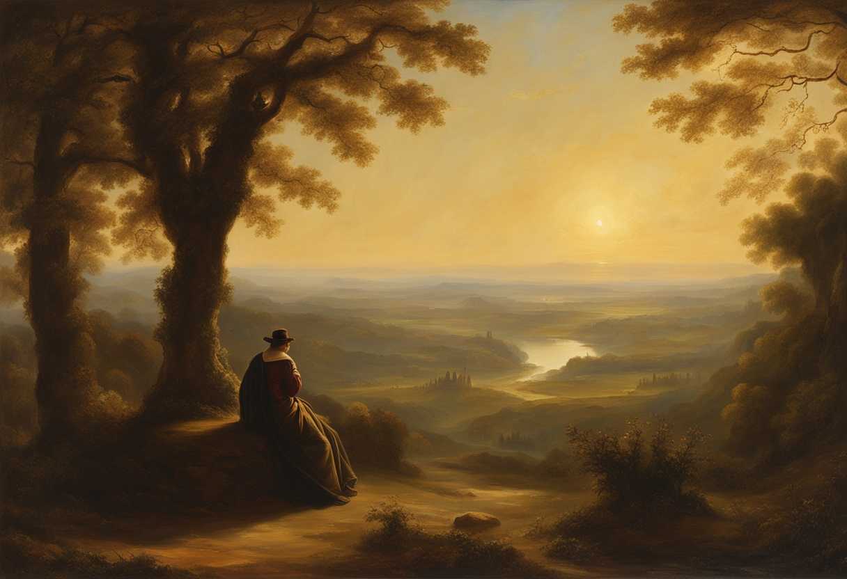 Solitary-figure-in-serene-landscape-bathed-in-golden-light-surrounded-by-vast-expanse_vrly