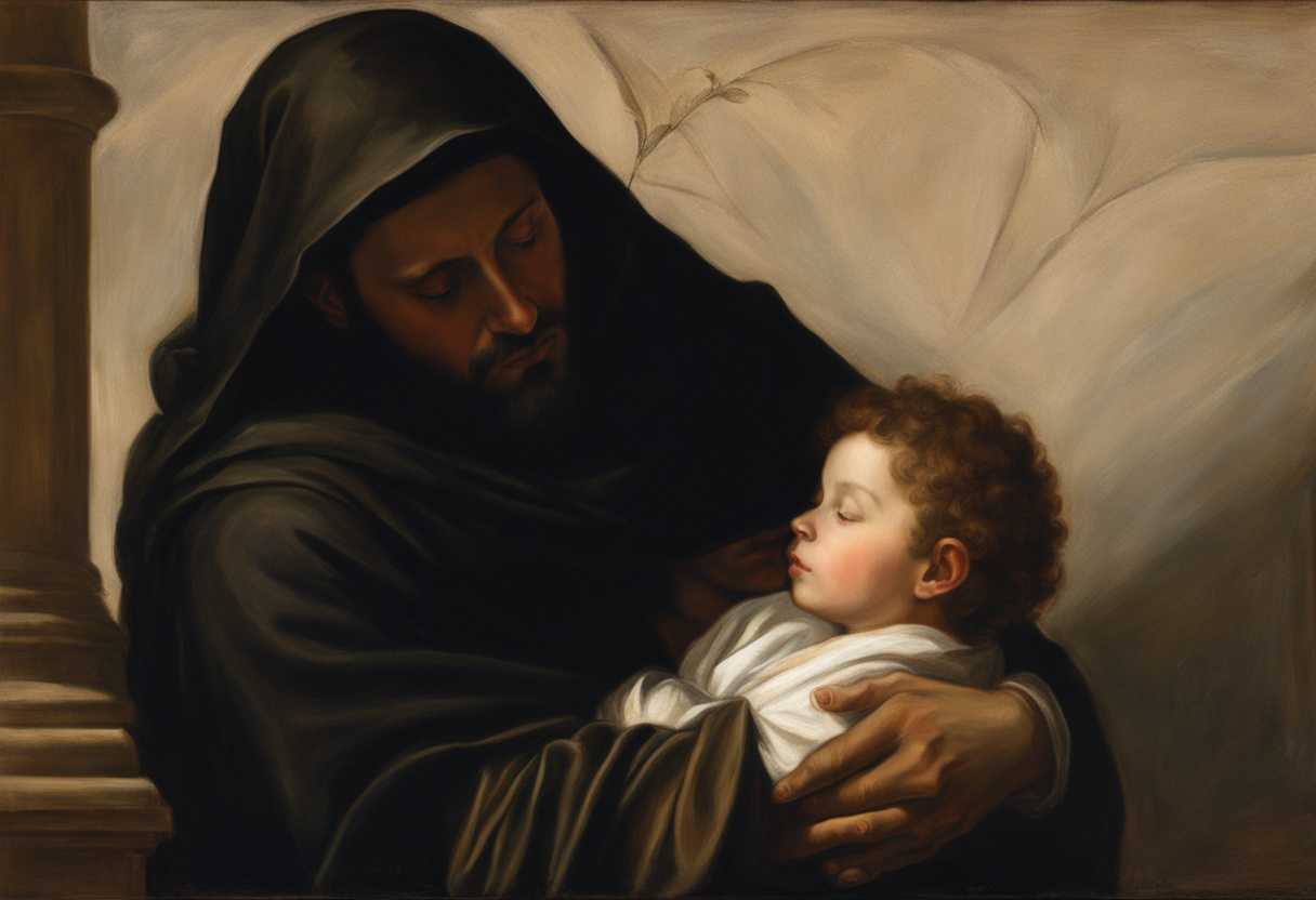 A-father-embraces-his-child-a-widow-prays-soft-light-illuminates-eyes-show-vulnerability-and-stre_ujwu