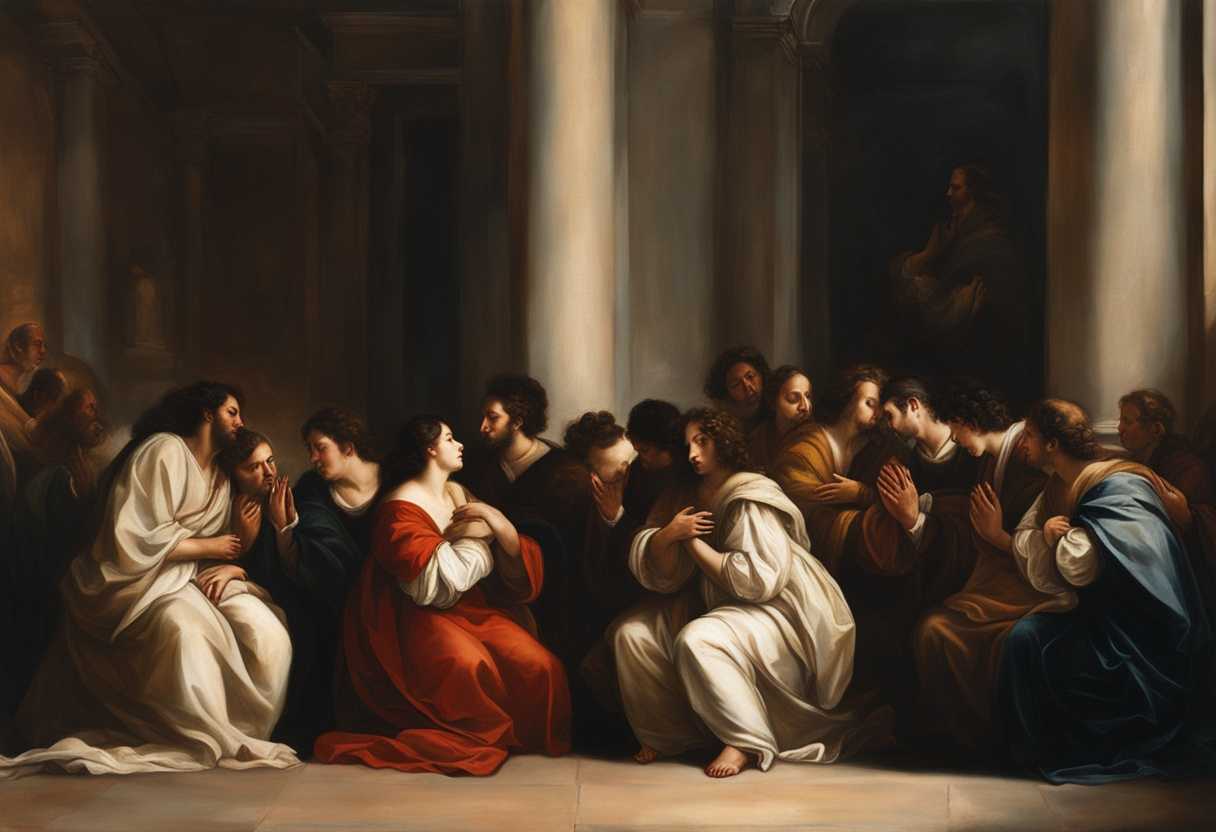 A-diverse-group-of-individuals-bathed-in-soft-light-praying-together-with-raw-emotion_bfbe