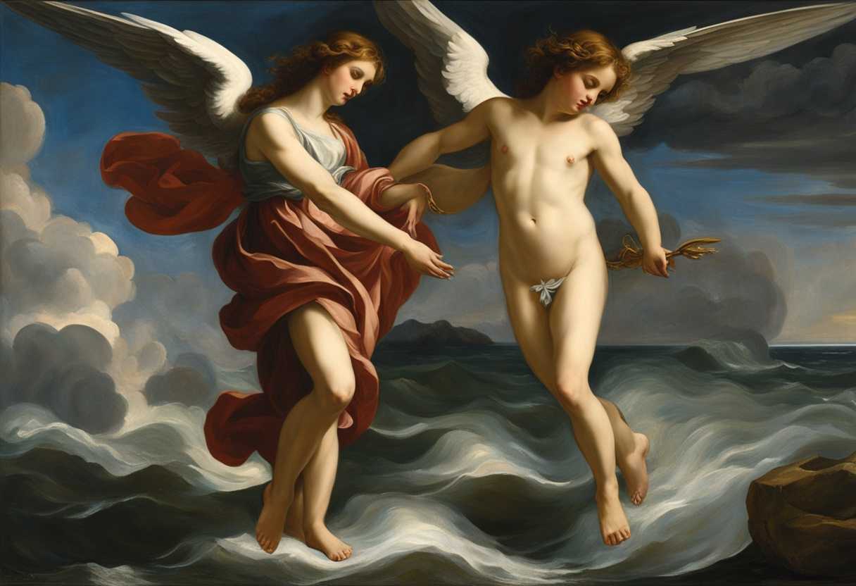 An-angel-standing-with-one-foot-in-the-sea-and-one-on-land-making-a-solemn-oath-to-the-heavens_xbcp