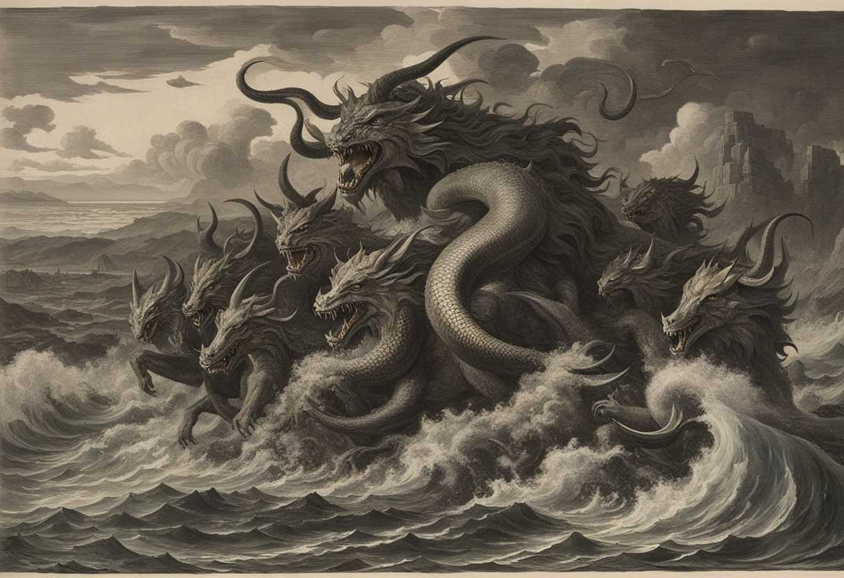 A-monstrous-beast-emerges-from-the-sea-with-ten-horns-and-seven-heads-empowered-by-a-dragon_qdix
