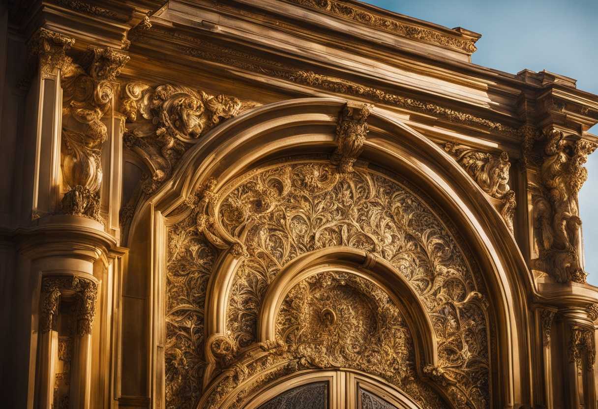 A-golden-measuring-rod-captures-intricate-details-of-majestic-city-gates-in-sunlight_zoyy