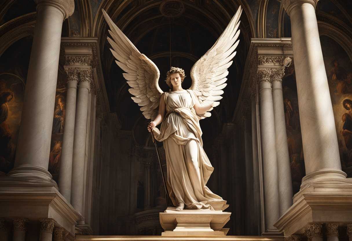 A-solemn-angel-stands-guard-in-a-majestic-church-bathed-in-dramatic-lighting_qjaz