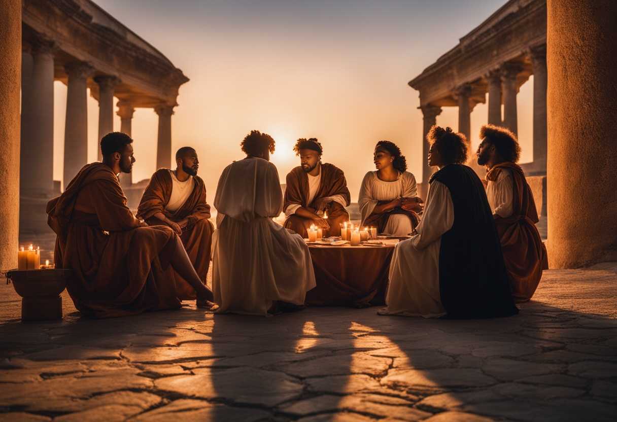 A-diverse-group-of-individuals-sharing-emotional-stories-and-supporting-each-other-at-sunset_gsng