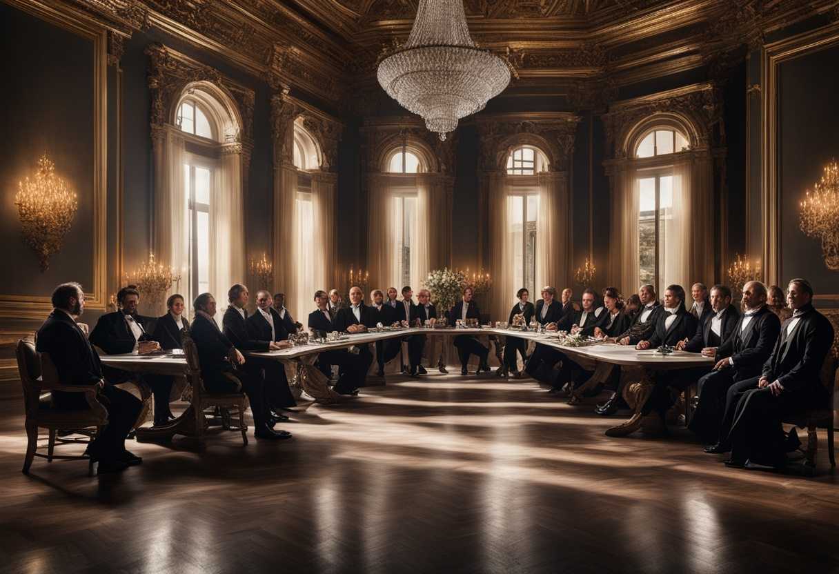 A-line-of-professionals-in-formal-attire-exuding-authority-and-unity-under-dramatic-lighting_fgod