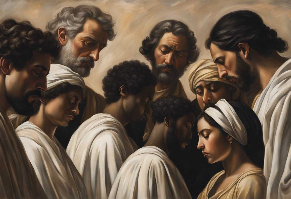 A-diverse-group-of-individuals-in-quiet-reverence-heads-bowed-in-unity-under-soft-light_nley