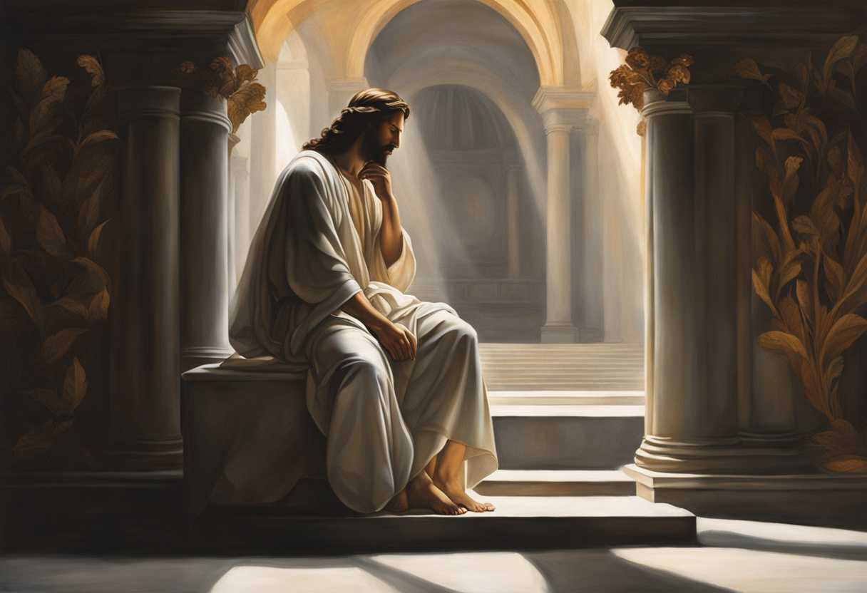 A-tranquil-moment-Christ-in-deep-thought-radiating-calm-authority-amidst-light-and-shadow_okbz