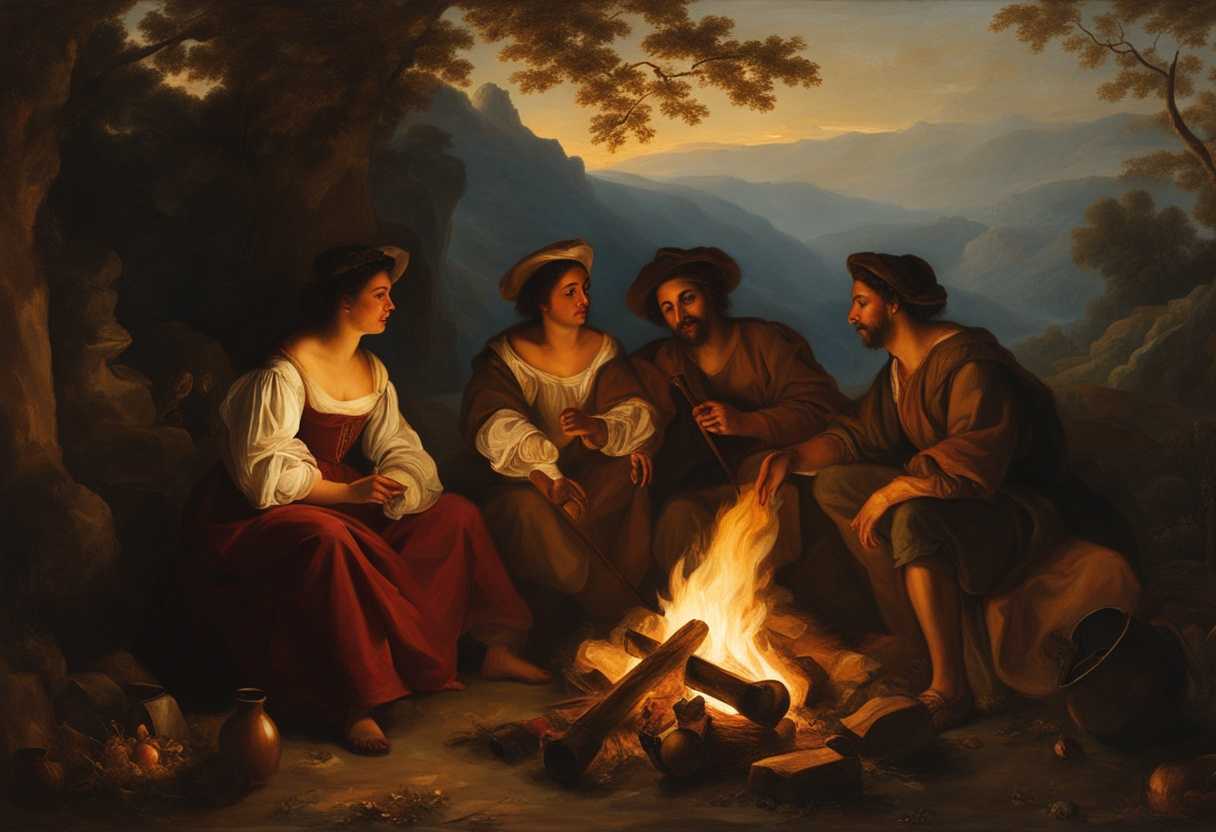 A-diverse-group-of-friends-sharing-stories-around-a-cozy-campfire_wveu