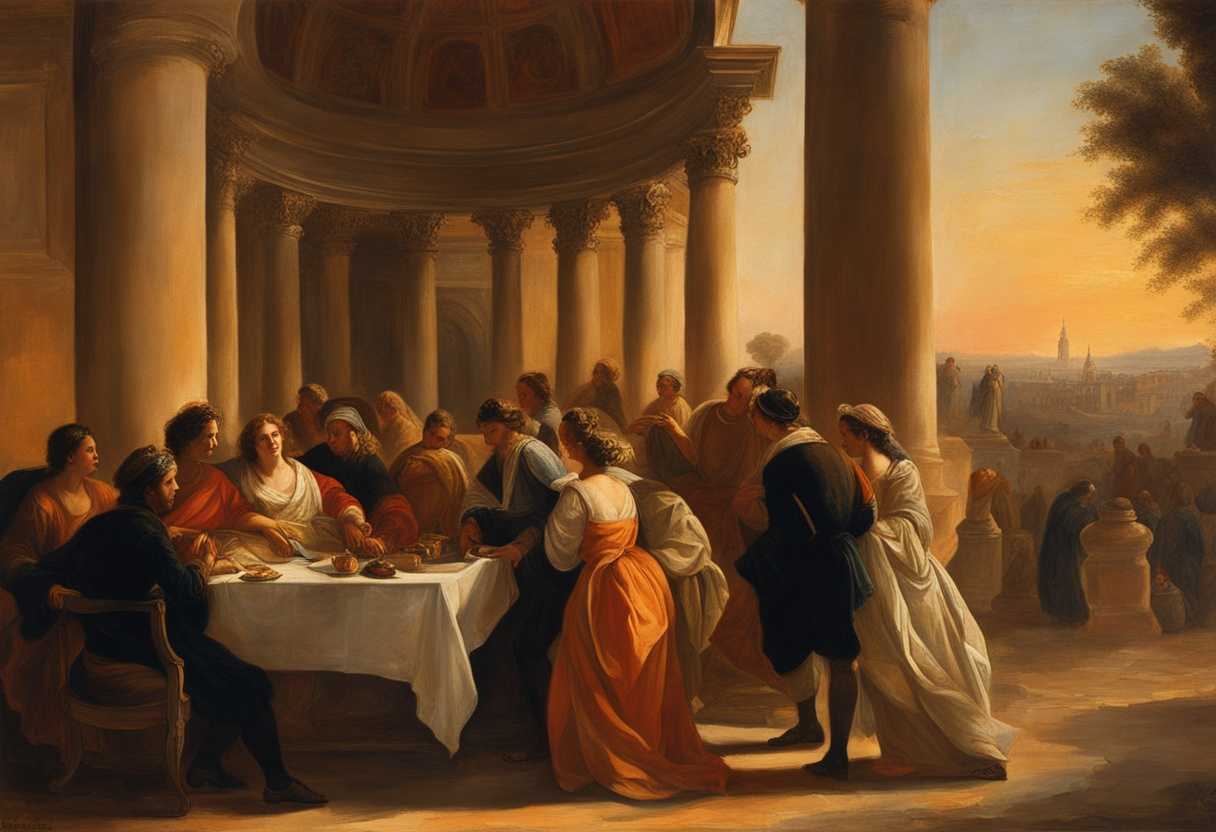 People-in-Rome-bathed-in-sunset-glow-united-in-love-and-faith-embodying-quiet-strength_ulea