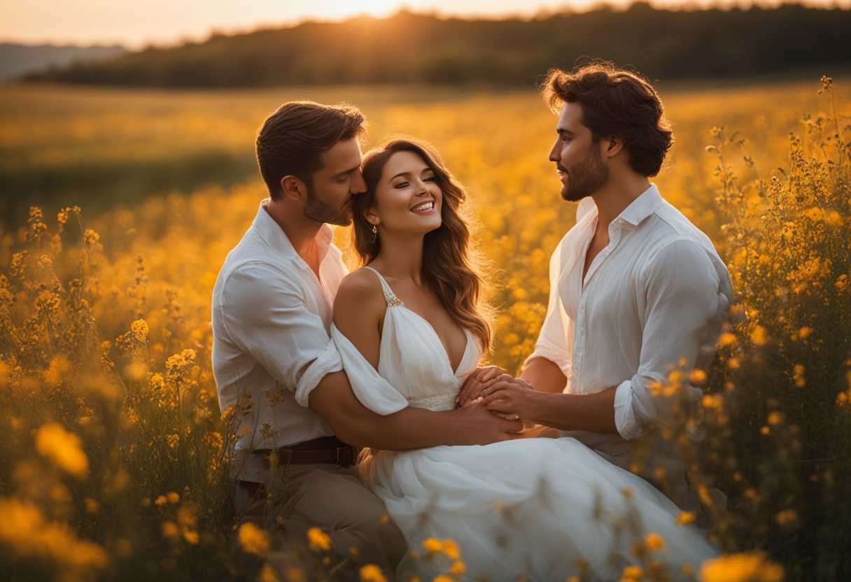Couple-in-wildflower-field-golden-sunlight-intimate-embrace-dreamy-atmosphere-timeless-connectio_nalh