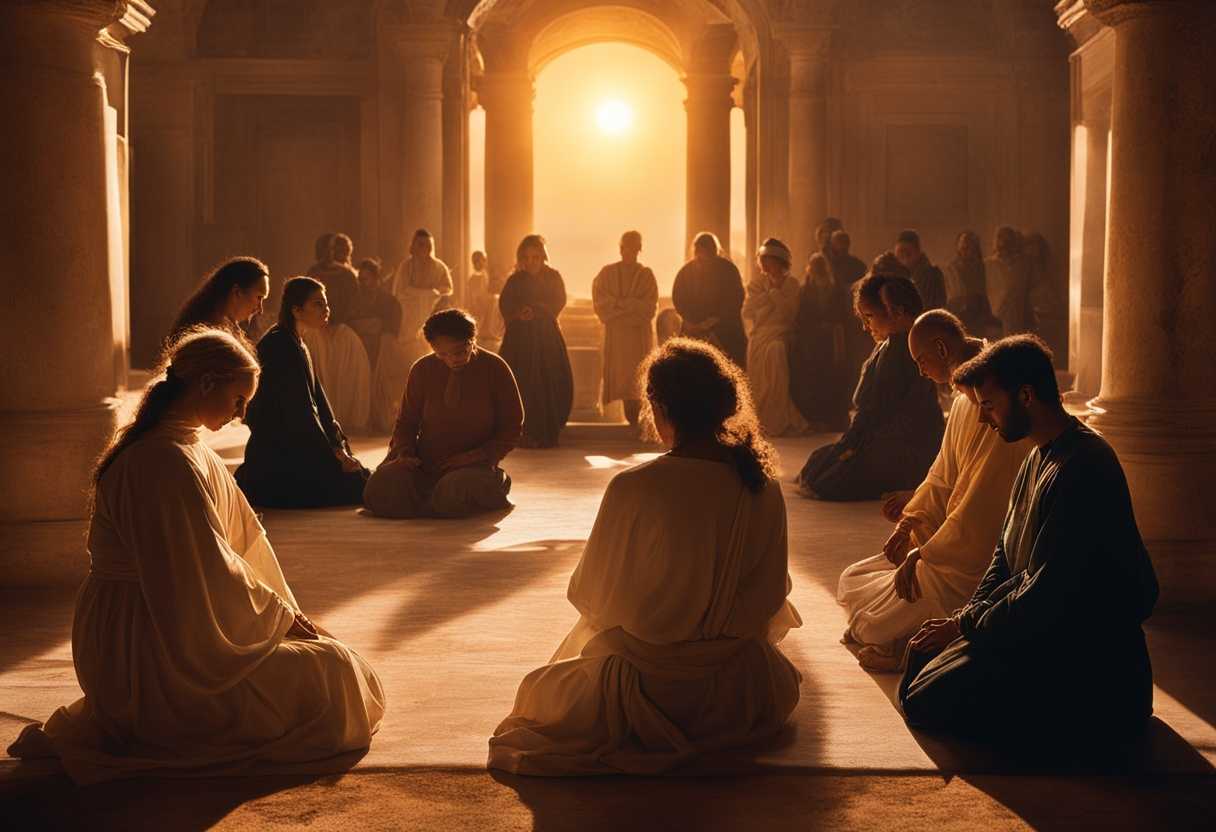 A-group-of-people-in-prayer-circle-bathed-in-warm-sunset-light-united-in-spirituality_aqwb
