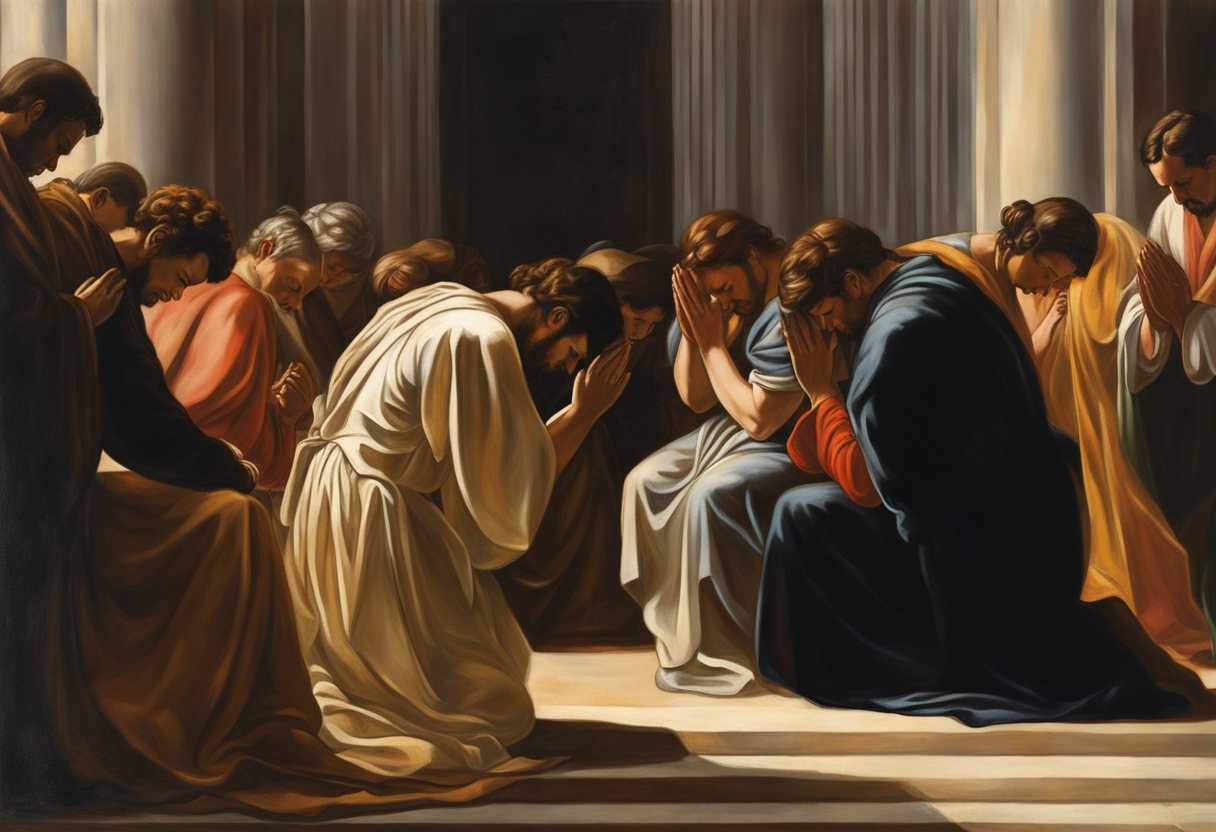 People-in-prayer-circle-under-sunlight-heads-bowed-hands-clasped-serene-and-spiritual-ambiance_tqah