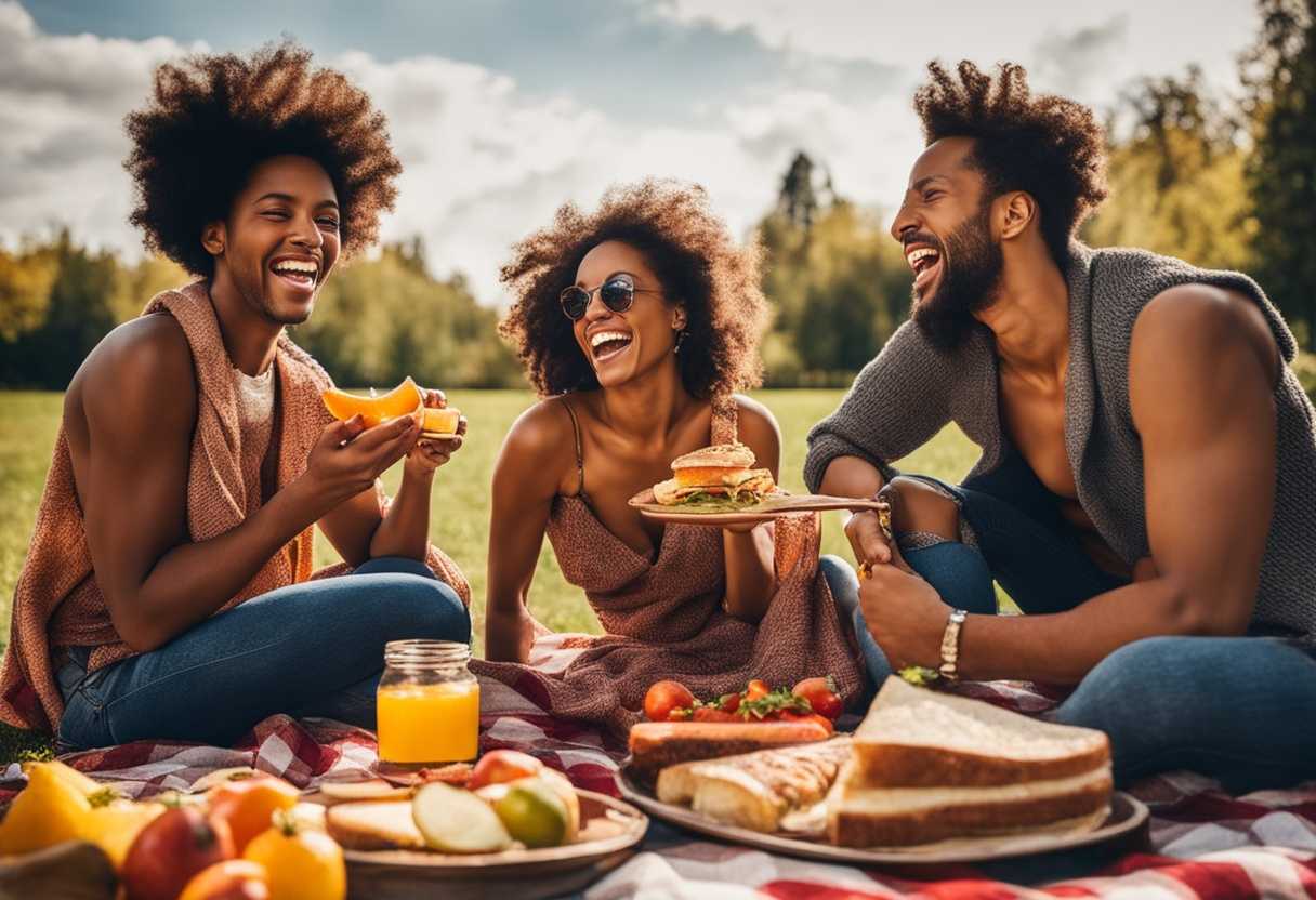 Friends-picnic-in-park-checkered-blanket-laughter-sharing-food-warm-sunlight-vibrant-colors-ge_tltk