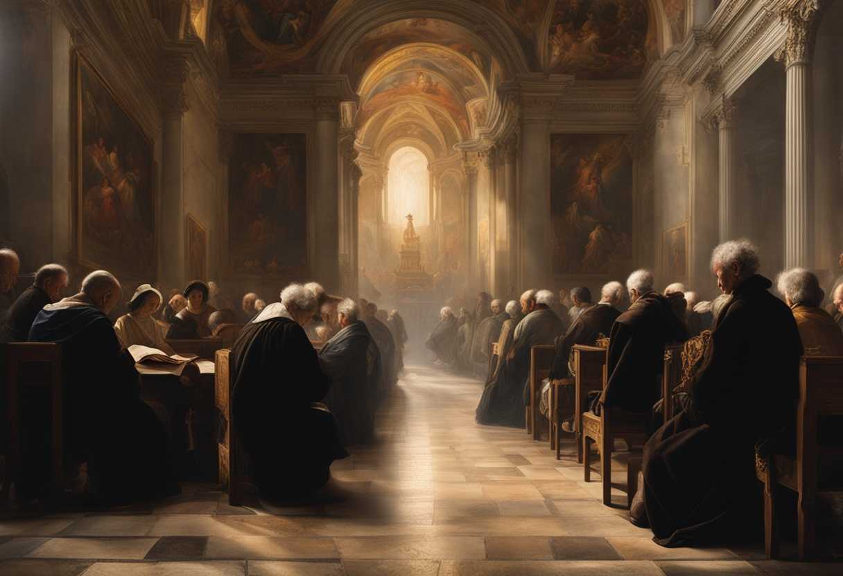 People-in-a-church-praying-together-with-soft-light-creating-a-timeless-and-reverent-ambiance_mfdw
