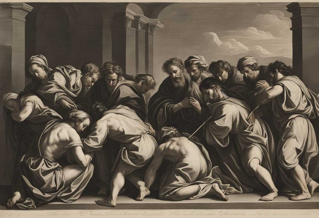 A-group-of-individuals-bowing-in-devotion-transitioning-from-impurity-to-sanctification-on-a-spirit_nmbq