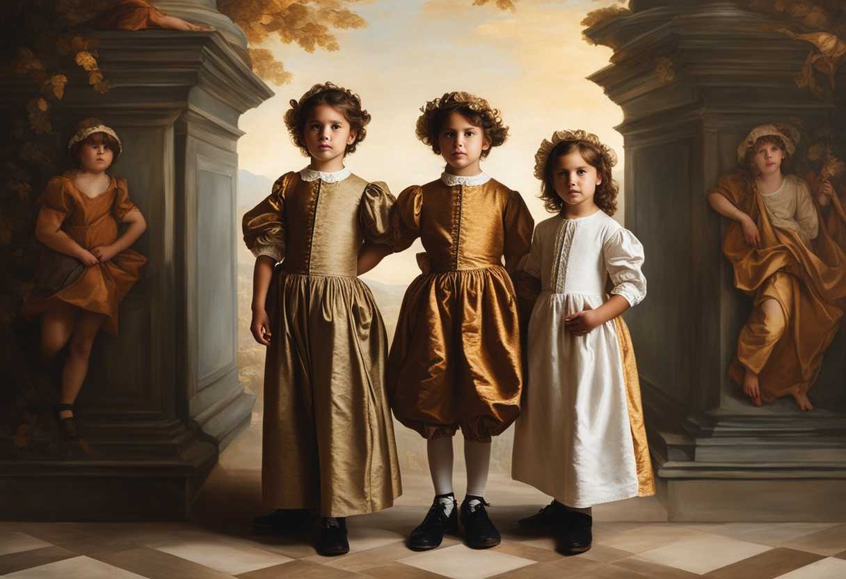 Young-siblings-in-matching-outfits-standing-together-with-hope-and-confidence-illuminated-by-gentl_rurm