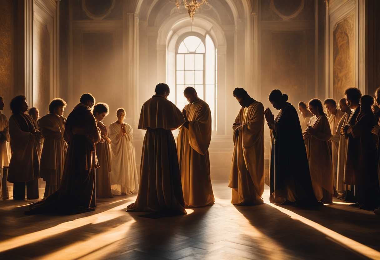 A-diverse-group-of-individuals-pray-together-in-a-circle-surrounded-by-a-serene-golden-light_etvr