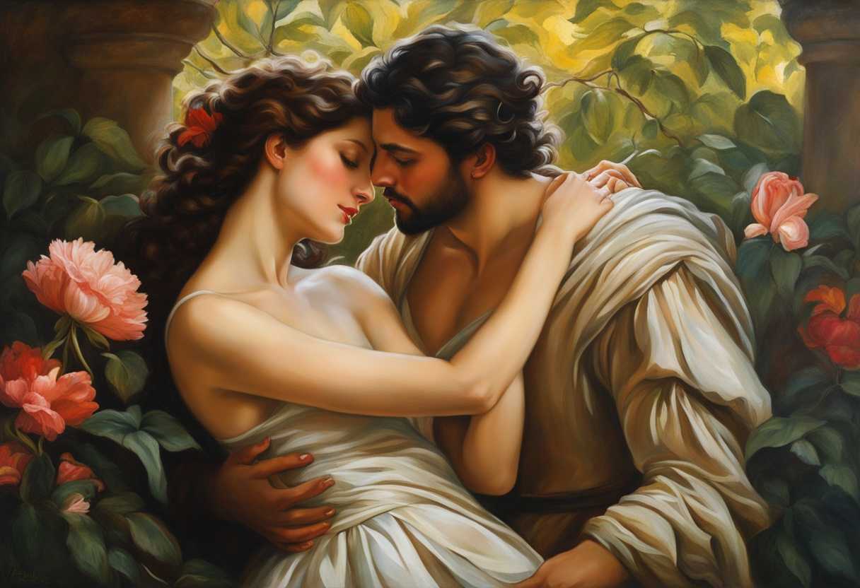 A-couple-entwined-in-a-sunlit-embrace-surrounded-by-vibrant-greenery-and-blooming-flowers_spfo