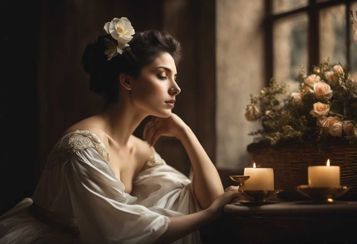 A-woman-gazes-wistfully-bathed-in-soft-light-yearning-for-love-amidst-vulnerability_uecn