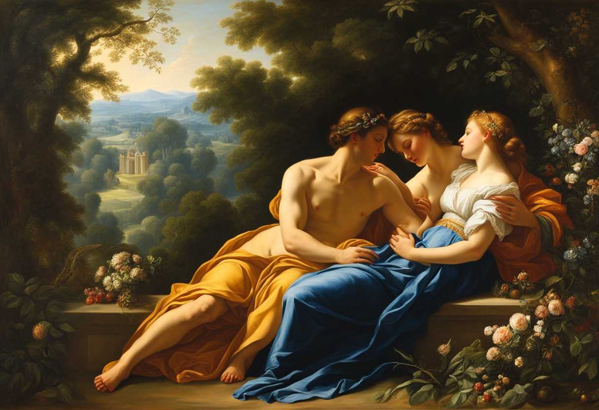 Lovers-embrace-under-sunlight-surrounded-by-lush-greenery-radiating-joy-and-deep-affection_xirx