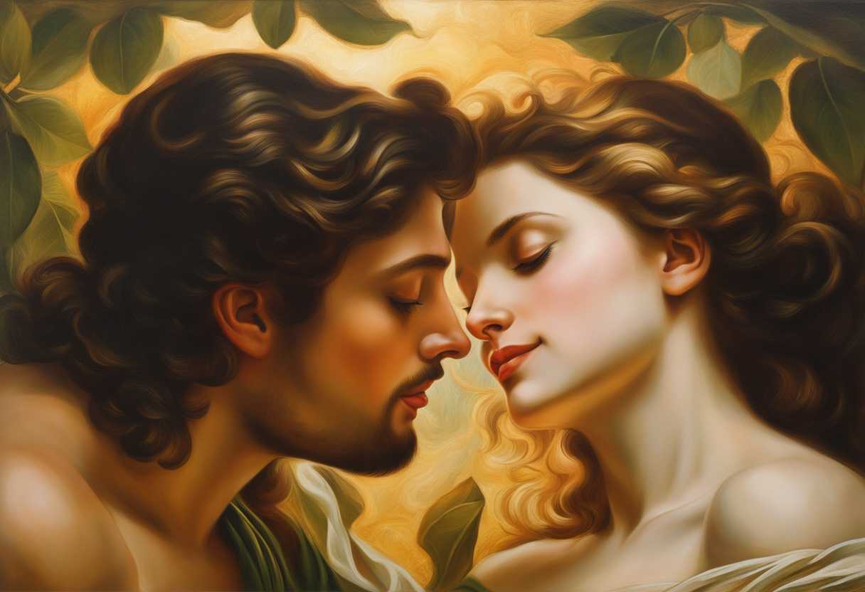 Lovers-entwined-in-golden-light-sharing-tender-smiles-and-whispers-amidst-lush-greenery_jcwo