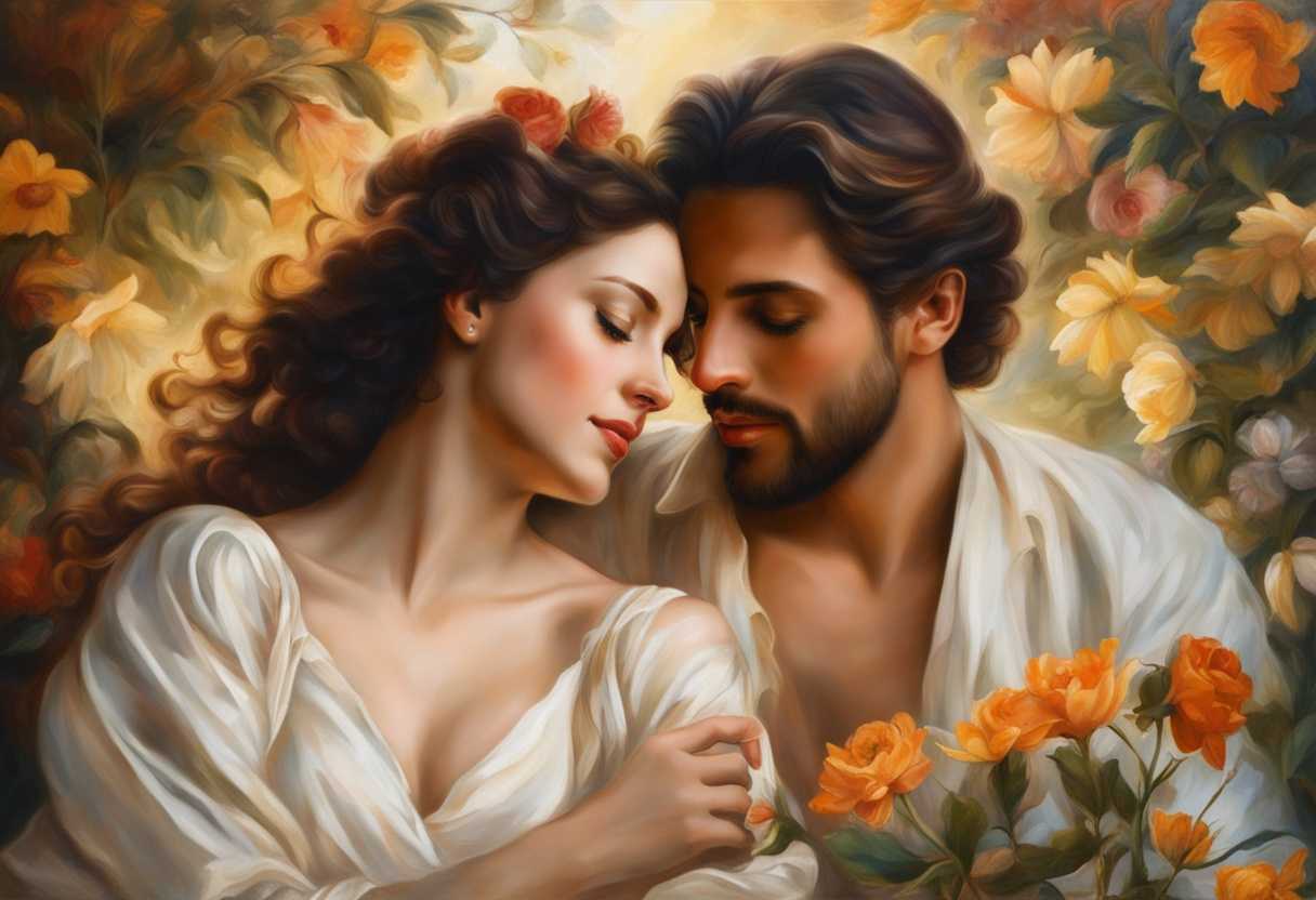 A-radiant-couple-shares-tender-gazes-laughter-and-love-amidst-blooming-flowers-and-soft-sunlight_smwj