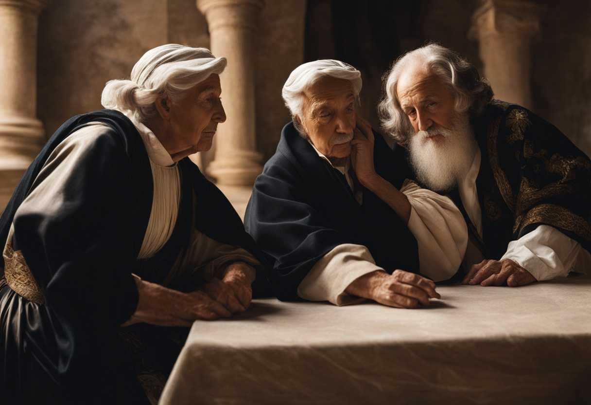 Elderly-group-in-deep-conversation-radiating-wisdom-grace-and-reverence-embodying-faith-and-love_esae