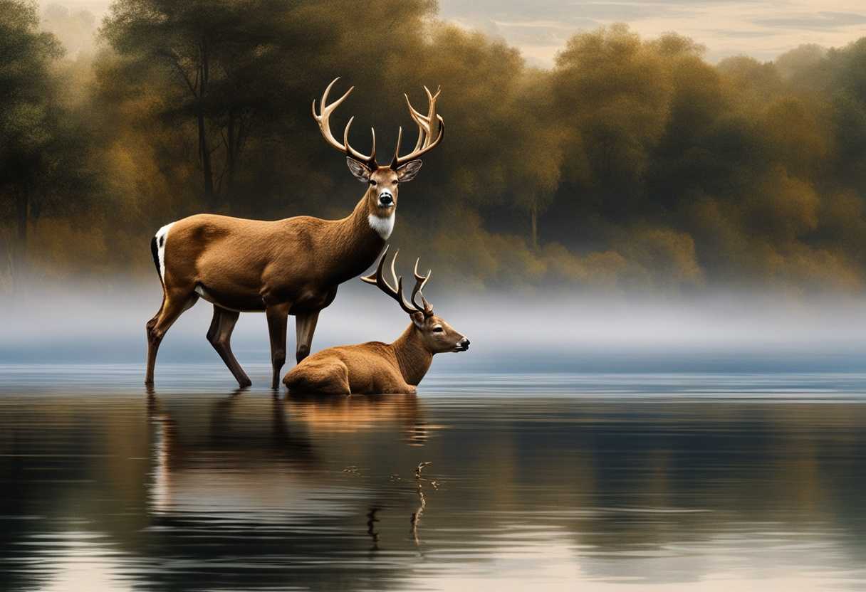 Deer-by-a-serene-lake-thirsting-for-water-symbolizing-deep-spiritual-longing-tranquil-atmosphere_qfpp