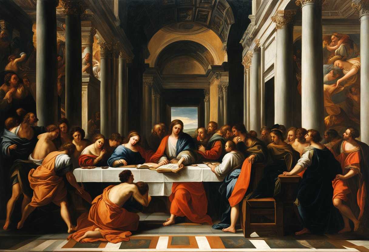 Scholarly-group-studying-ancient-texts-historical-context-deep-understanding-illuminated-manuscri_jate