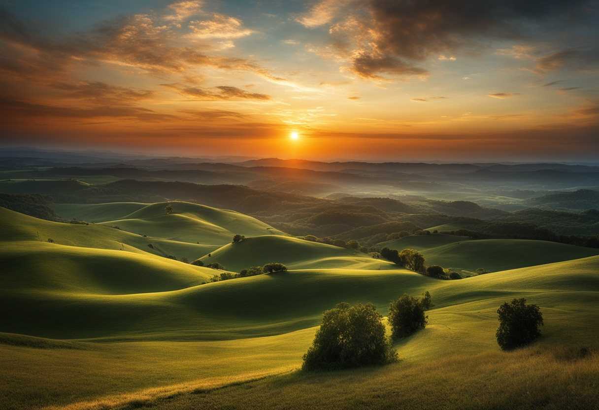 Ethereal-sunrise-over-a-vast-landscape-symbolizing-divine-time-judgment-and-creation-s-beauty-se_ythl