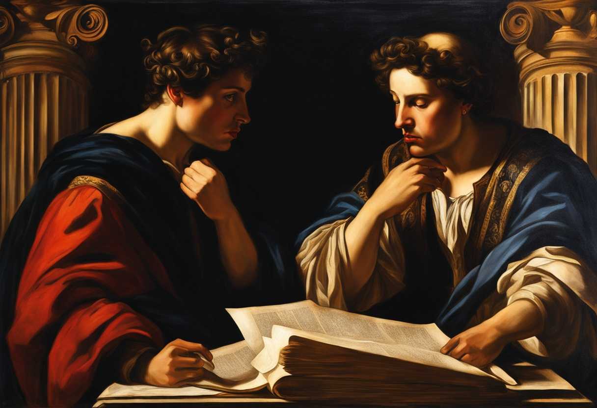 Two-individuals-in-heated-discussion-surrounded-by-ancient-scrolls-seeking-resolution-dramatic-li_vyjy