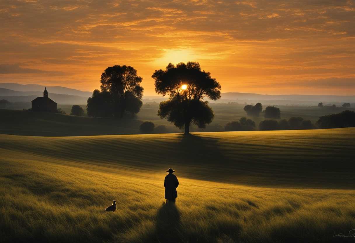 A-lone-figure-in-a-field-symbolizing-redemption-surrounded-by-a-flock-serene-sunset_chxk