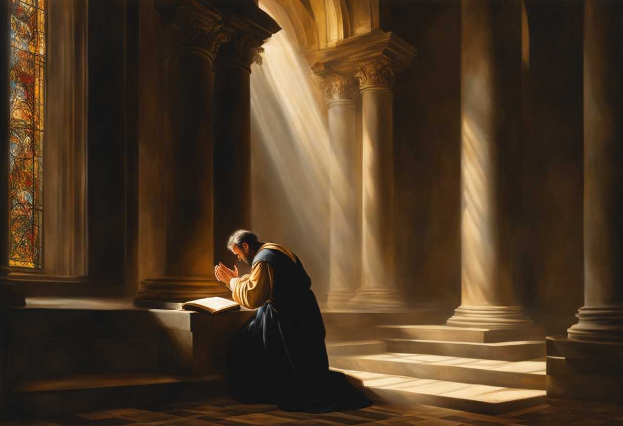 Faithful-believer-in-prayer-surrounded-by-light-symbolizing-grace-and-divine-gifts-serene-atmosph_cmue