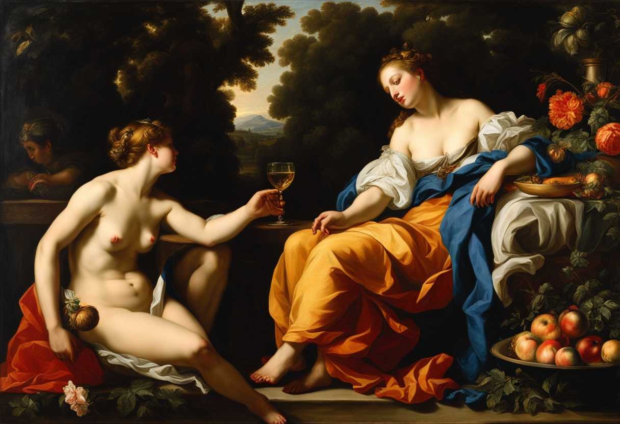 Provocative-figures-in-lush-surroundings-embodying-indulgence-and-wantonness-richly-detailed-vibr_febi