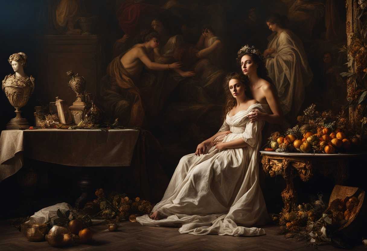 Symbolic-woman-in-tattered-garments-surrounded-by-idols-representing-spiritual-unfaithfulness-dra_xtnn